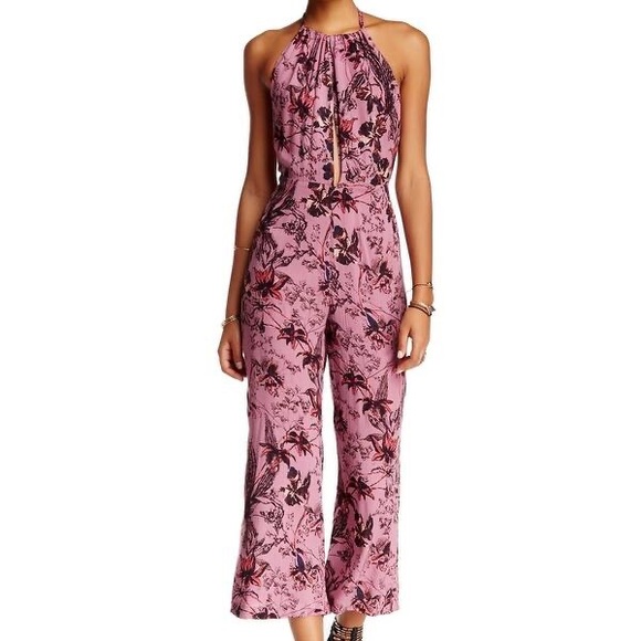 Purple Floral Jumpsuit - Picture 1 of 7